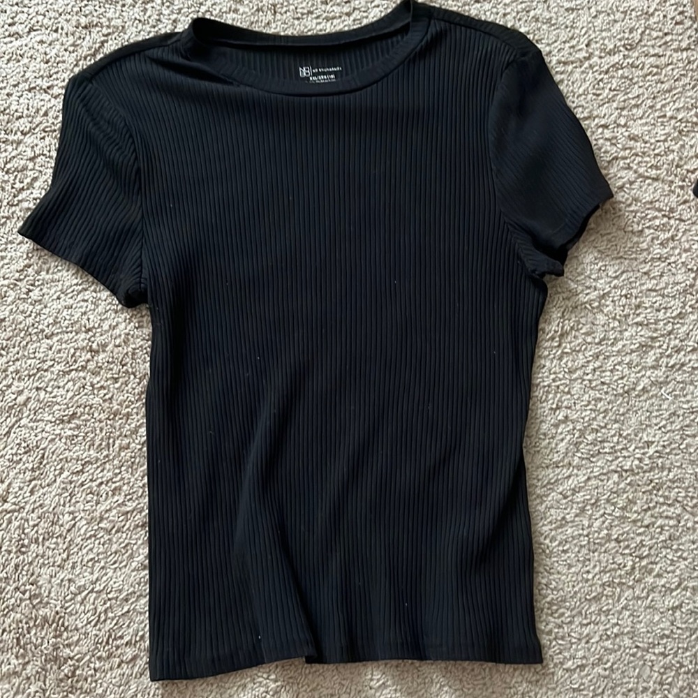 Black short sleeve shirt. Stretchy size XXL fits more XL-L